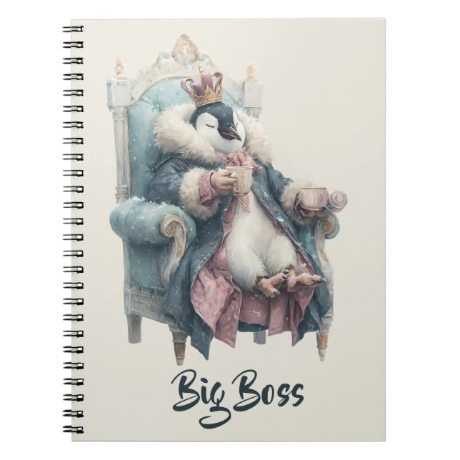 Cuaderno Diseño de Pingüino de Invierno Gran Jefe (Frente)