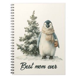 Cuaderno Diseño de pingüino de invierno “Mejor Mamá del Mun