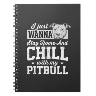 Cuaderno Diseño de Pitbull Quédate en Casa y Relájate