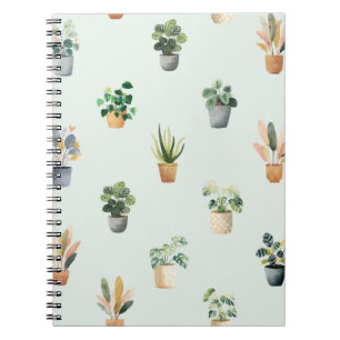 Cuaderno Diseño de planta de interior botánico con patrón d