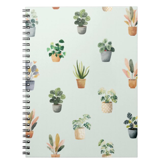 Cuaderno Diseño de planta de interior botánico con patrón d (Frente)