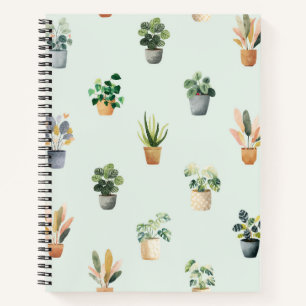 Cuaderno Diseño de planta interior botánica con patrón de p