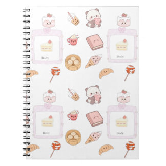 Cuaderno Diseño de postre dulce kawaii rosa lindo