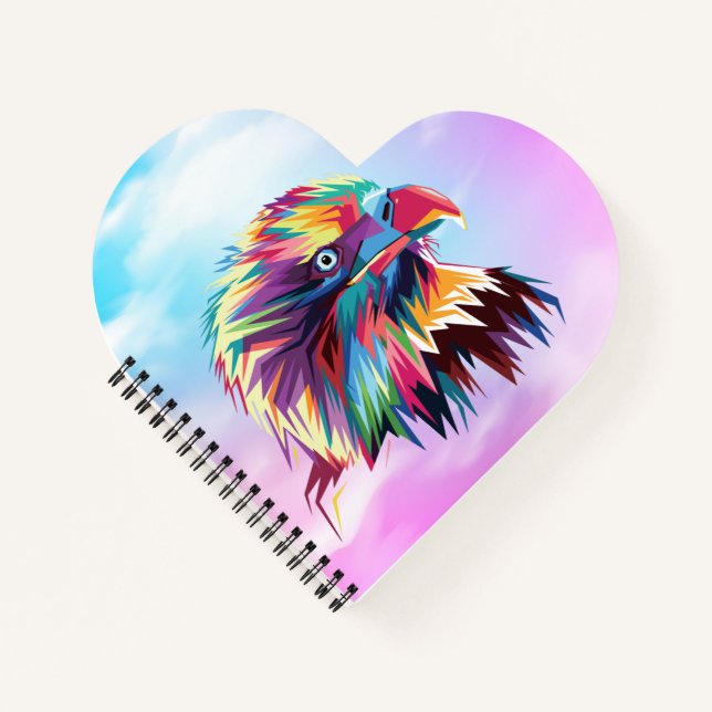 Cuaderno Diseño de Prismático Geométrico de Águila Calva-80 (Anverso)