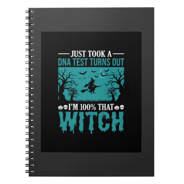 Cuaderno Diseño de prueba de ADN de bruja de Halloween (Frente)