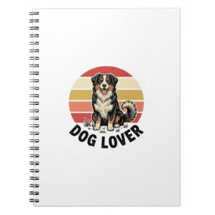 Cuaderno Diseño de puesta de sol de perro lindo grabado vin