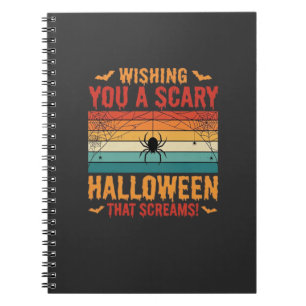 Cuaderno Diseño de puesta de sol de telaraña de Halloween e