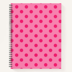 Cuaderno Diseño De Puntos De Polka Rosado En Pink