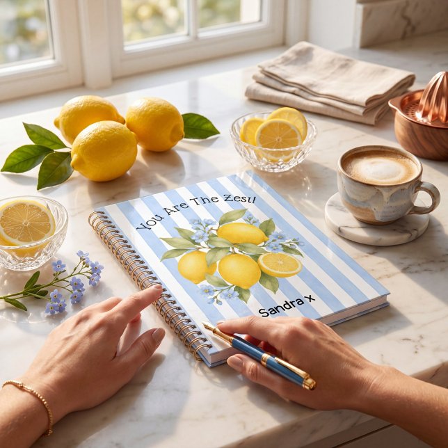 Cuaderno Diseño de Raya Floral de Limón Zest (Subido por el creador)