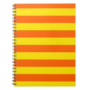 Cuaderno Diseño de rayas amarillas naranjas