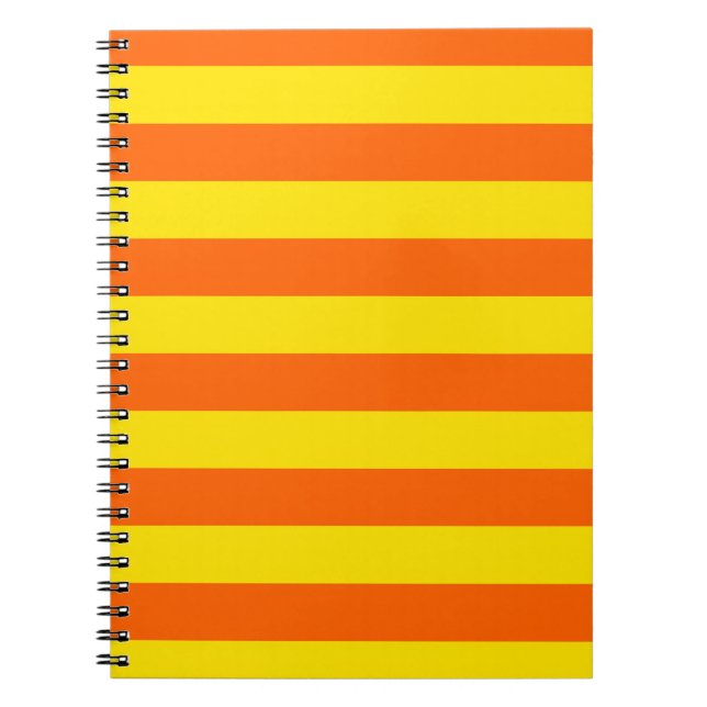 Cuaderno Diseño de rayas amarillas naranjas (Frente)