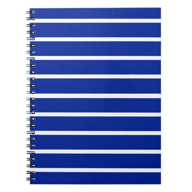 Cuaderno Diseño de Rayas Azules y Blancas (Frente)