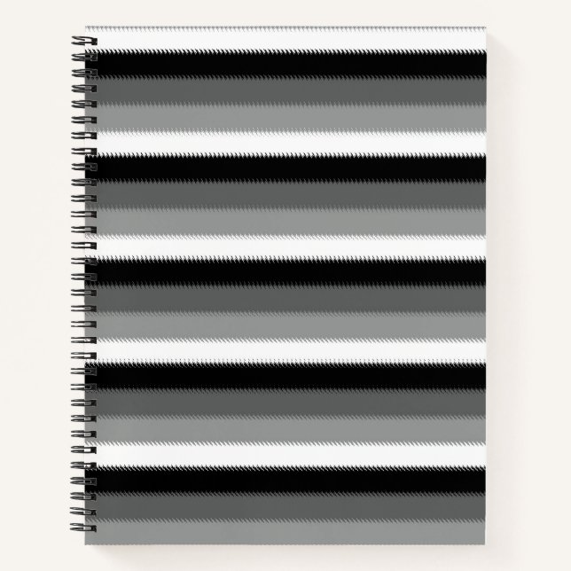 Cuaderno Diseño de rayas blancas negras (Anverso)