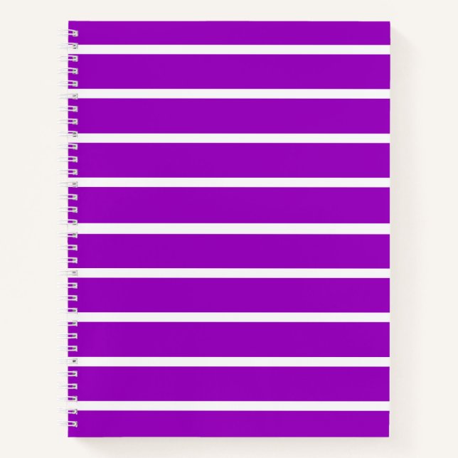 Cuaderno Diseño de rayas blancas y moradas (Anverso)