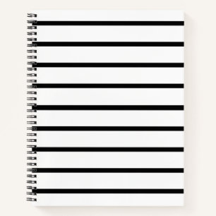 Cuaderno Diseño de rayas blancas y negras