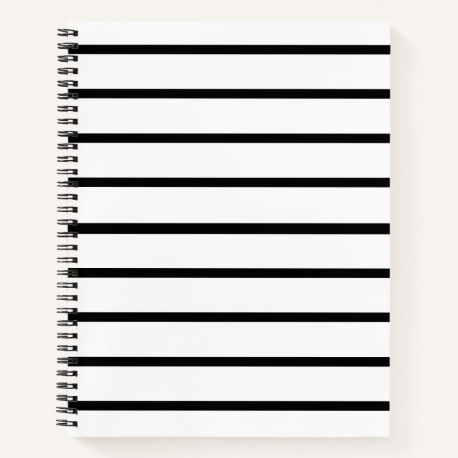 Cuaderno Diseño de rayas blancas y negras (Anverso)