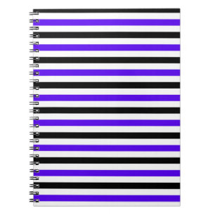 Cuaderno Diseño de rayas blancas y negras azules