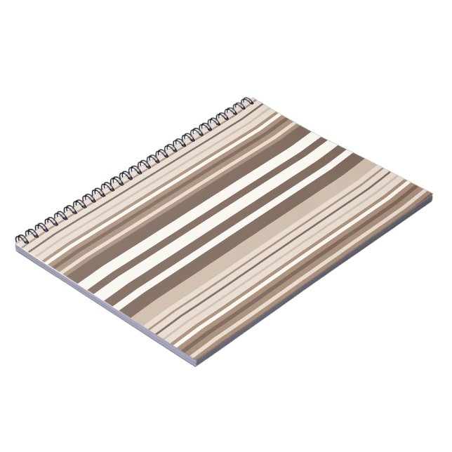Cuaderno Diseño de rayas con tono terroso neutro (Lado Izquierdo)