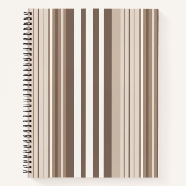 Cuaderno Diseño de rayas con tono terroso neutro (Anverso)