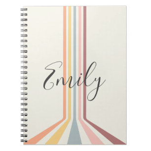 Cuaderno Diseño de rayas de estilo retro pastel