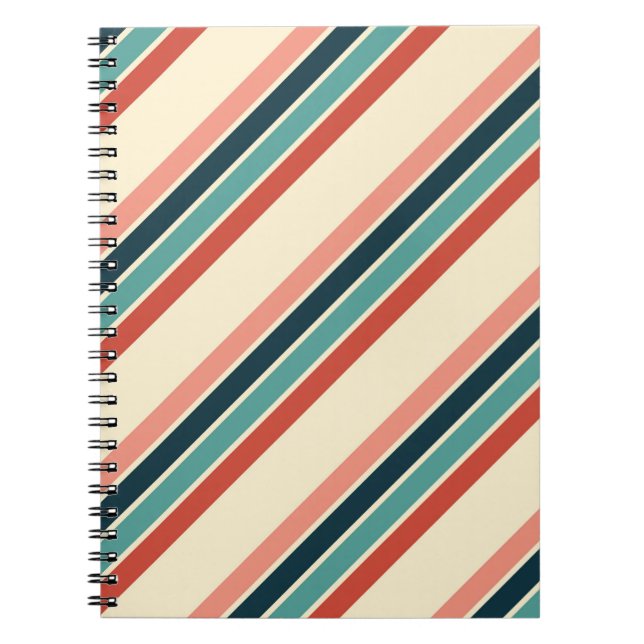 Cuaderno Diseño de rayas diagonales multicolores (Frente)