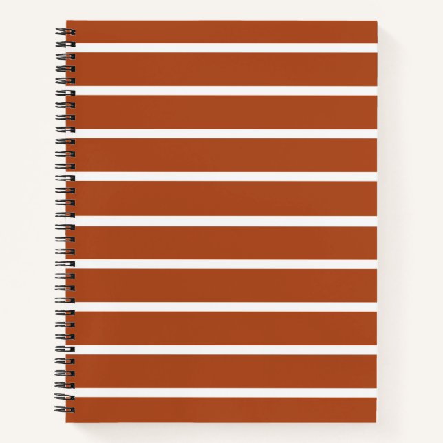 Cuaderno Diseño de rayas marrón chocolate (Anverso)