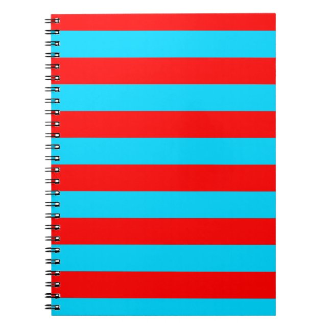 Cuaderno Diseño de rayas rojas y azules (Frente)