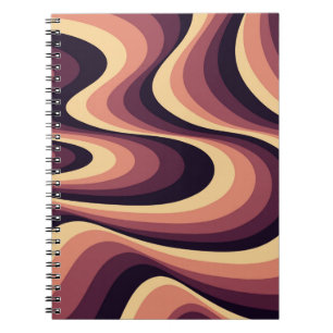 Cuaderno Diseño de remolinos abstractos púrpura, rosa y bei