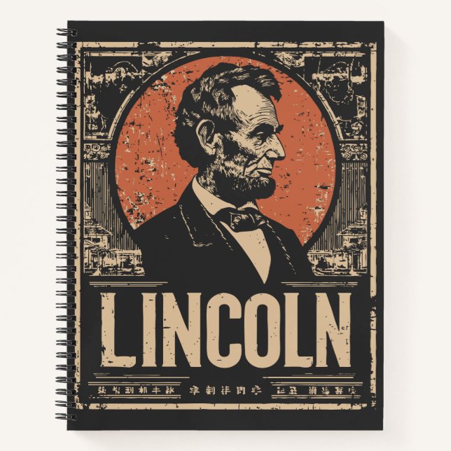Cuaderno Diseño de retrato de Abraham Lincoln President Vin (Anverso)