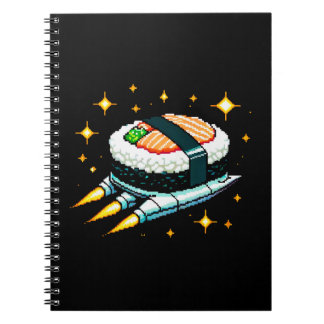 Cuaderno Diseño de rollo de sushi de cadera espacial Pixel 