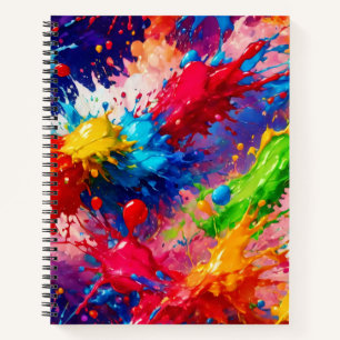 Cuaderno Diseño de salpicaduras de pintura húmeda colorida