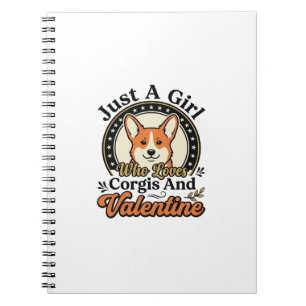 Cuaderno Diseño de San Valentín de Corgi para amantes de lo