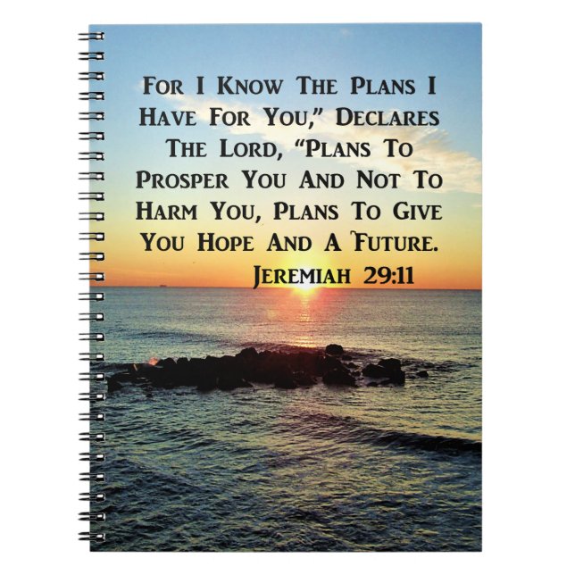CUADERNO DISEÑO DE SCRIPTURA SERENE SUNRISE JEREMIAH 29:11 (Frente)