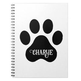 Cuaderno Diseño de silueta de nombre de pata de perro