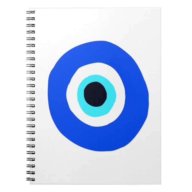 Cuaderno Diseño de símbolo griego moderno blanco de ojos ma (Frente)
