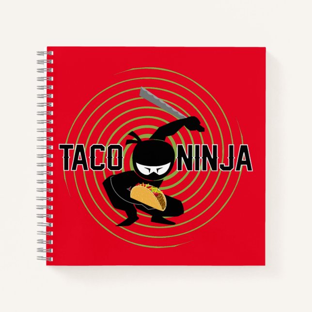 Cuaderno Diseño de Taco Ninja - bloc de notas en espiral (Anverso)