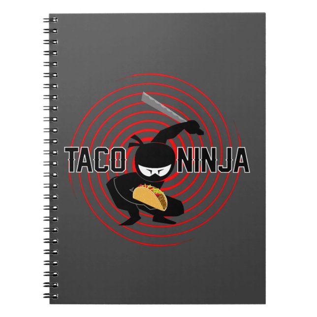 Cuaderno Diseño de Taco Ninja - Portátil de fotos en espira (Frente)