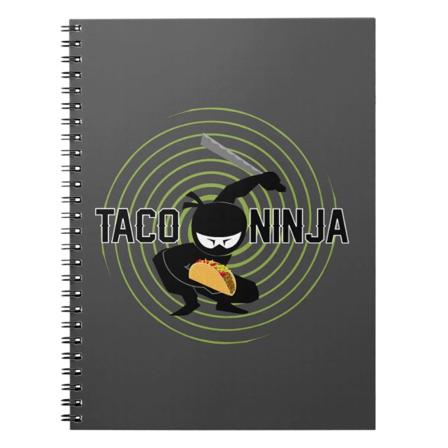 Cuaderno Diseño de Taco Ninja - Portátil de fotos en espira (Frente)