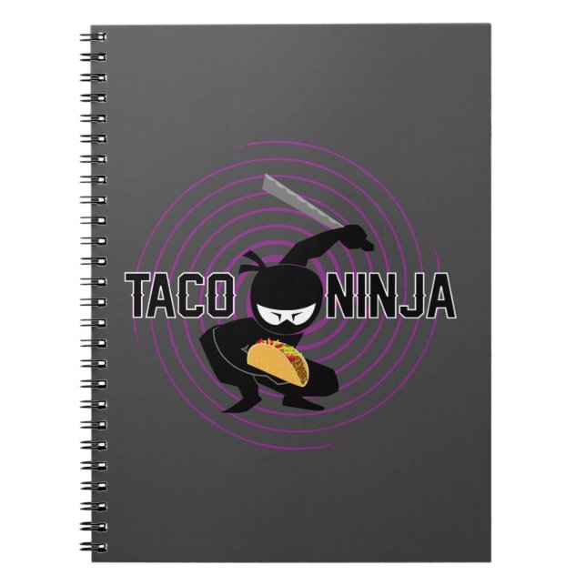 Cuaderno Diseño de Taco Ninja - Portátil de fotos en espira (Frente)