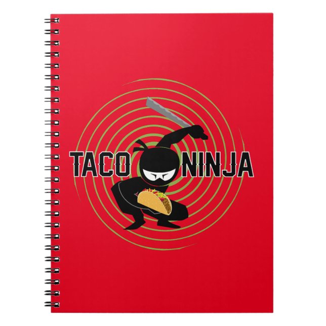 Cuaderno Diseño de Taco Ninja - Portátil de fotos en espira (Frente)