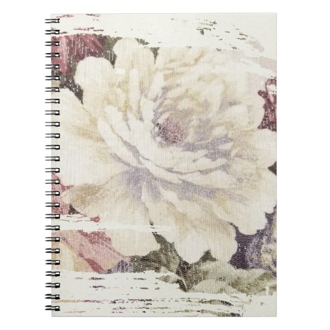 Cuaderno Diseño de tapicería Retro Rose (Frente)