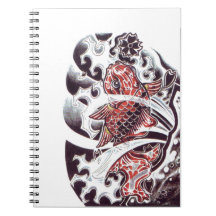 Diseño de tatuaje de koi rojo