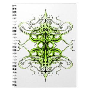 Cuaderno Diseño de tatuaje tribal Personalizado verde
