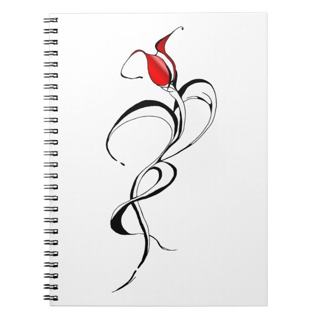 Cuaderno Diseño de tatuajes tribales de la dama de rosa roj (Frente)