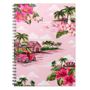 Cuaderno Diseño de telas de barca hawaiana vintage de isla