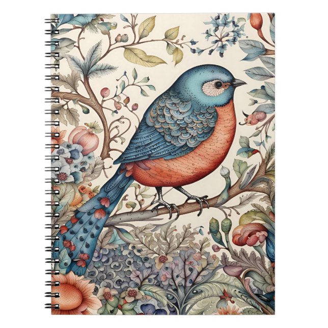 Cuaderno Diseño de telas escandinavas de aves de época (Frente)