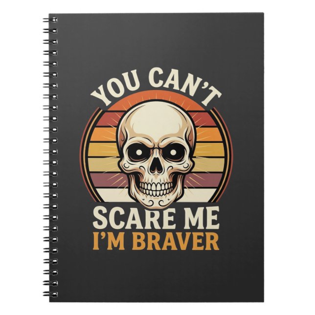 Cuaderno Diseño de terror retro de cráneo de Halloween más  (Frente)