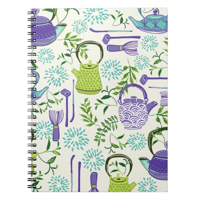 Cuaderno Diseño de tetera verde japonesa (Frente)