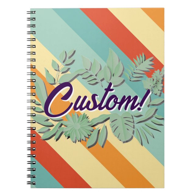 Cuaderno Diseño de texto colorido y vibrante (Frente)