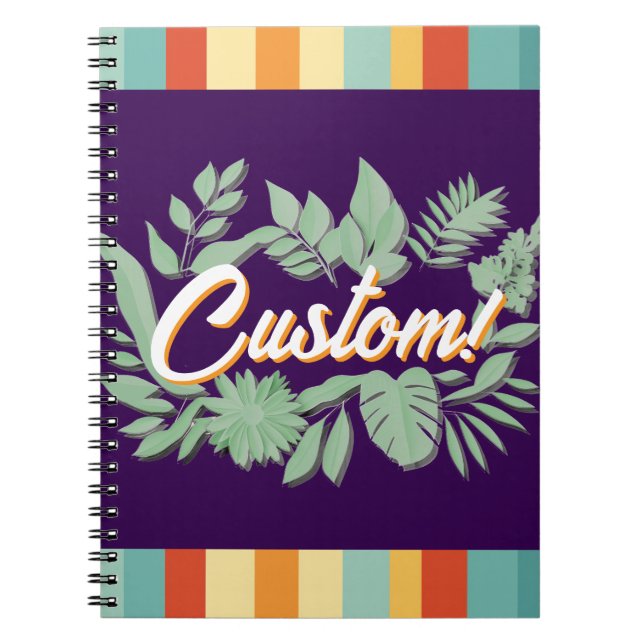 Cuaderno Diseño de texto colorido y vibrante (Frente)